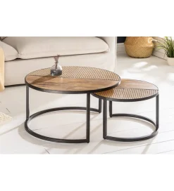Invicta Interior Stolik kawowy JAWA Viviena Lounge set 2 drewno mango