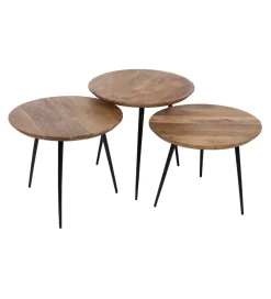 Zona-Design Stolik kawowy KORONE SET III drewno akacja