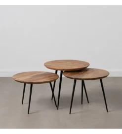Zona-Design Stolik kawowy KORONE SET III drewno akacja