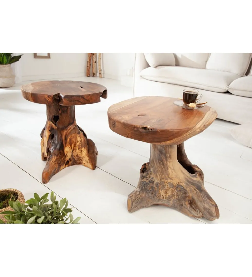 Invicta Interior - przedsprzedaż Stolik kawowy Korzeń 40 cm drewno Teak