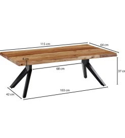 WOHNLING, GERMANY Stolik kawowy LOFIN 115 cm drewno akacja