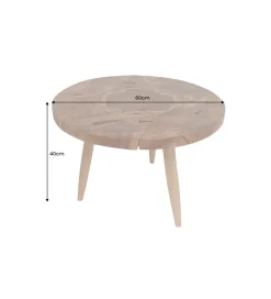 Invicta Interior - przedsprzedaż Stolik kawowy MOSAIK 60 cm naturalny teak