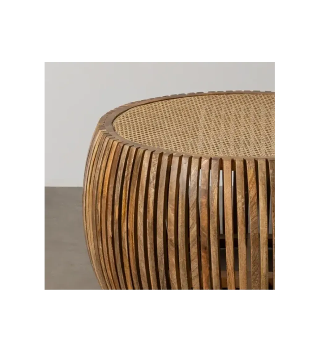 Zona-Design Stolik kawowy MURPI 75 cm drewno mango rattan