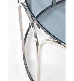 Halmar Stolik kawowy OLIVIA 80 cm srebrny