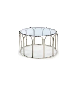 Halmar Stolik kawowy OLIVIA 80 cm srebrny