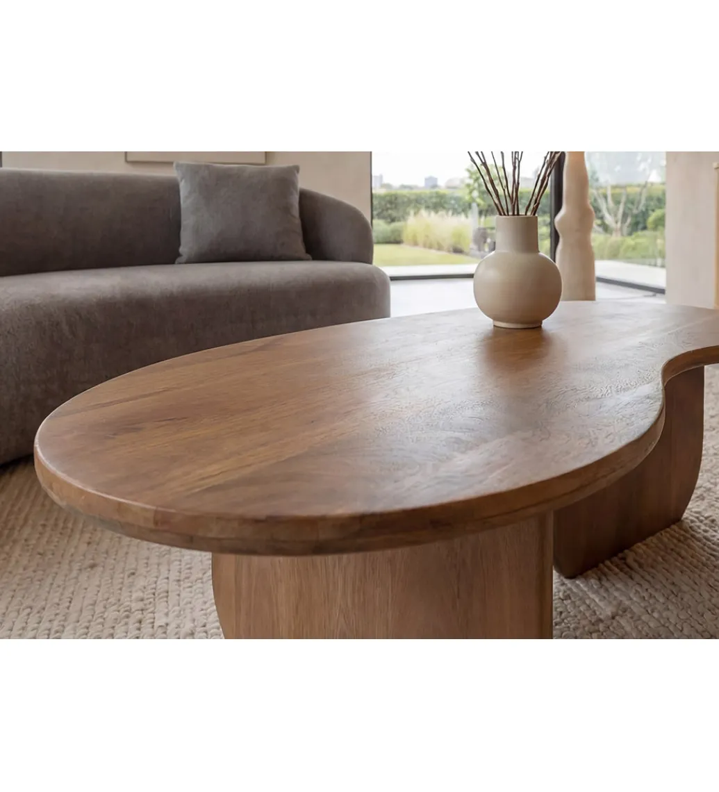 Invicta Interior - przedsprzedaż Stolik kawowy ORGANIC 120 cm drewno mango