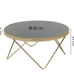 WOHNLING, GERMANY Stolik kawowy OTIVIA 82 cm czarno złoty