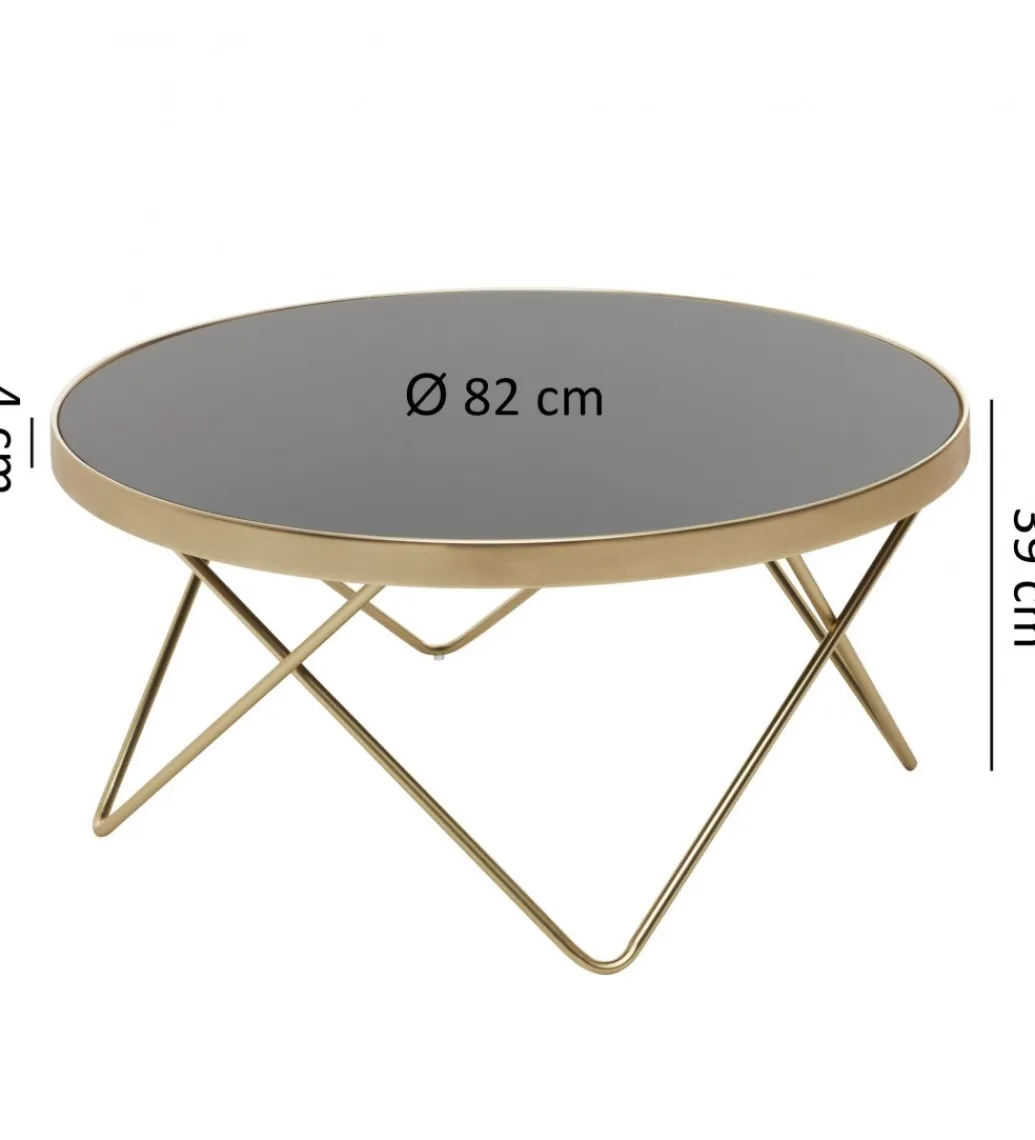 WOHNLING, GERMANY Stolik kawowy OTIVIA 82 cm czarno złoty