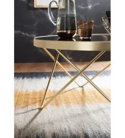 WOHNLING, GERMANY Stolik kawowy OTIVIA 82 cm czarno złoty