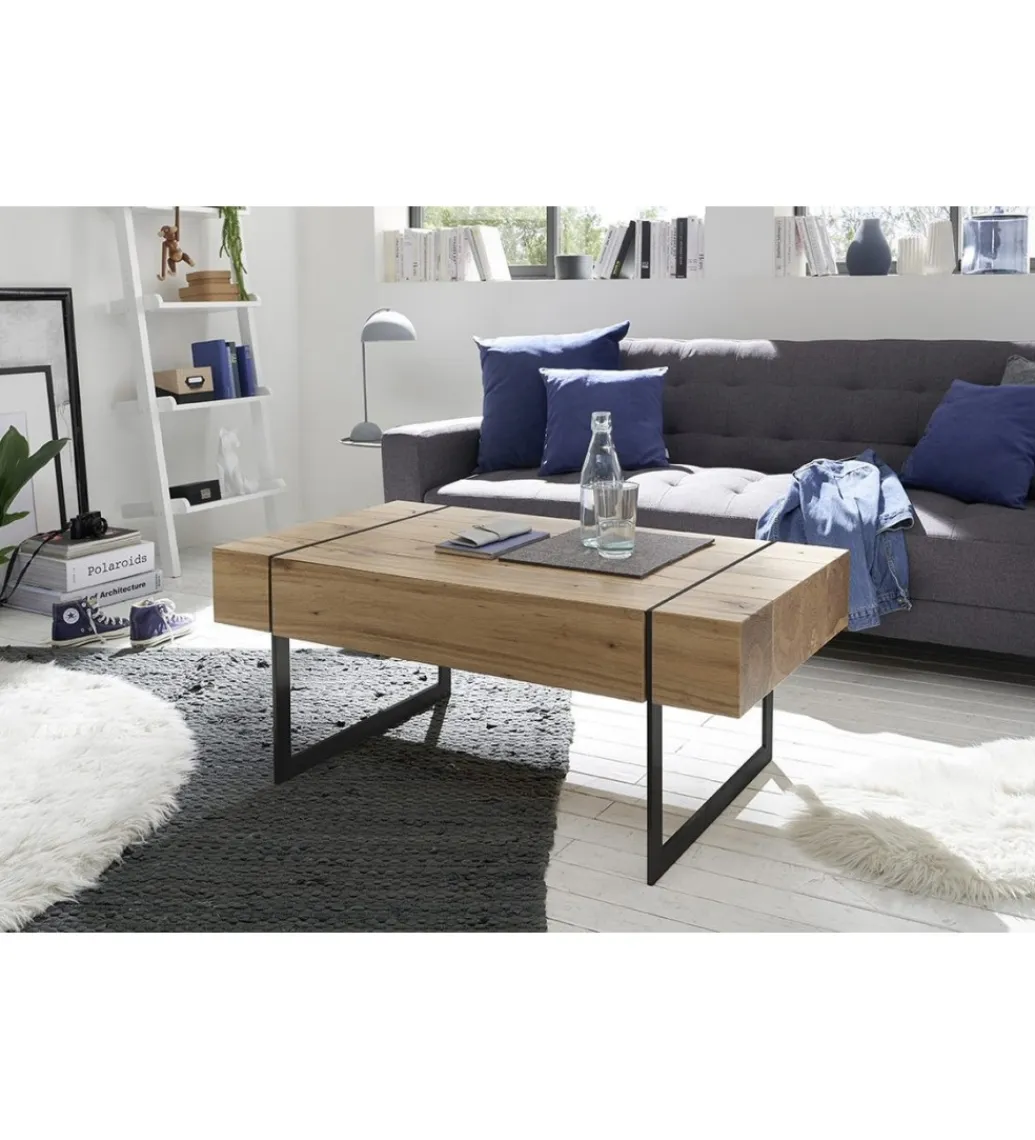 MCA Stolik kawowy PAPHOS 110 cm w optyce dąb sękaty