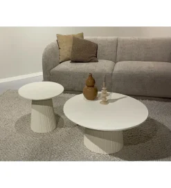 LF-Design Stolik kawowy PATO 80 cm drewno mango biała