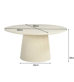 LF-Design Stolik kawowy PATO 80 cm drewno mango biała