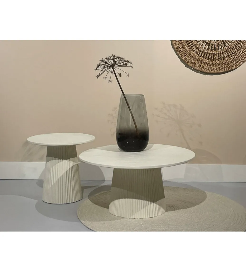 LF-Design Stolik kawowy PATO 80 cm drewno mango biała