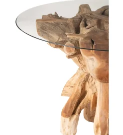 J-Line Stolik kawowy RAOUL 140 cm drewno teak naturalny