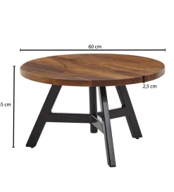 WOHNLING, GERMANY Stolik kawowy RASZI 60 cm drewno sheesham
