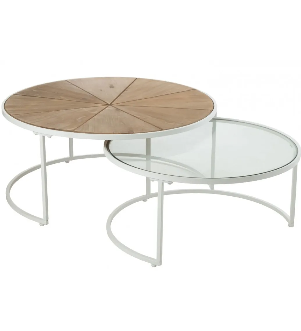 J-Line Stolik kawowy Relax set 2 biały