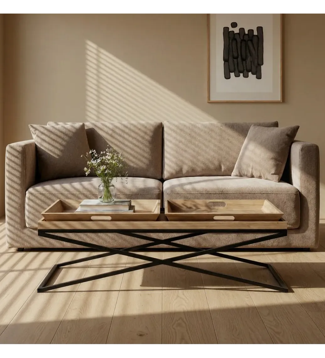 Zona-Design Stolik kawowy RENAKONY 113 cm naturalny czarny