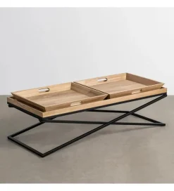 Zona-Design Stolik kawowy RENAKONY 113 cm naturalny czarny