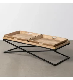 Zona-Design Stolik kawowy RENAKONY 113 cm naturalny czarny