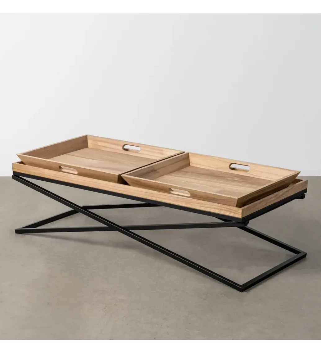Zona-Design Stolik kawowy RENAKONY 113 cm naturalny czarny