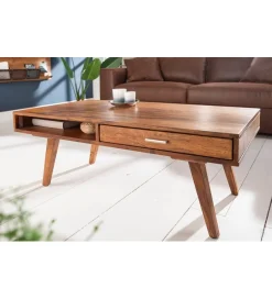 Invicta Interior - przedsprzedaż Stolik kawowy Retro 100 cm drewno Sheesham