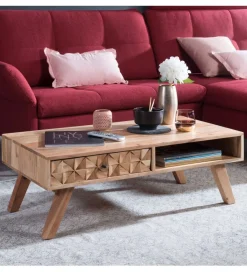 WOHNLING, GERMANY Stolik kawowy REWA 95 cm drewno akacja