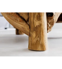 Invicta Interior Stolik kawowy RIVERSIDE 80 cm drewno teak bez szkła