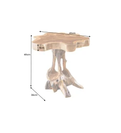 Invicta Interior - przedsprzedaż Stolik kawowy ROOT 40 cm drewno teak naturalny