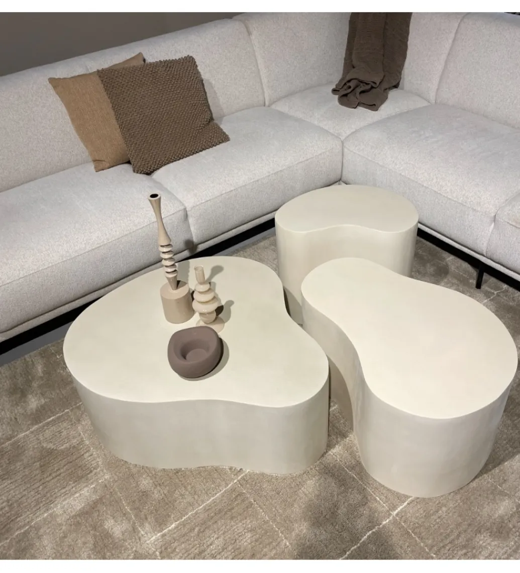 LF-Design Stolik kawowy SANDI Organic 70 cm kremowy