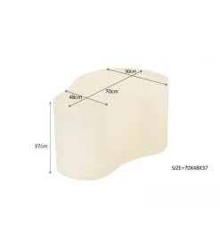 LF-Design Stolik kawowy SANDI Organic 70 cm kremowy