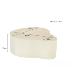 LF-Design Stolik kawowy SANDI Organic 83 cm kremowy