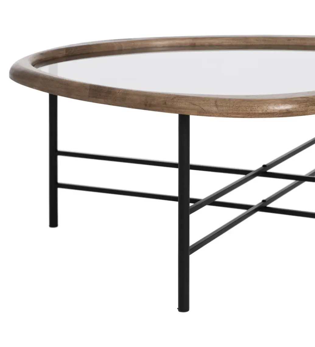 Zona-Design Stolik kawowy SATAMY 76 cm naturalny czarny