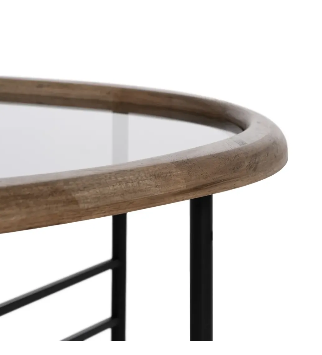 Zona-Design Stolik kawowy SATAMY 76 cm naturalny czarny
