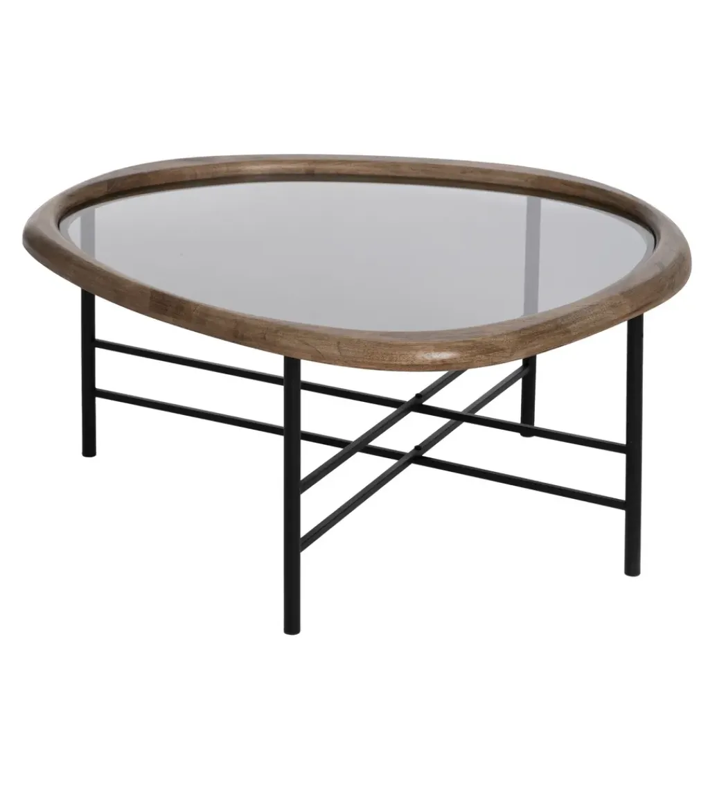 Zona-Design Stolik kawowy SATAMY 76 cm naturalny czarny