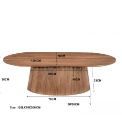 LF-Design Stolik kawowy SELVETOR 120 cm drewno mango