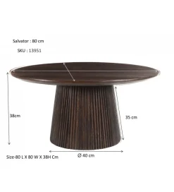 LF-Design Stolik kawowy SELVETOR 80 cm w kolorze orzecha