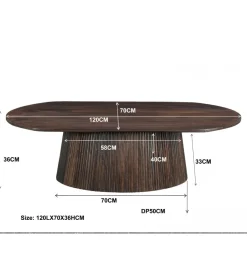 LF-Design Stolik kawowy SELVETOR 120 cm w kolorze orzecha