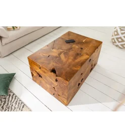 Invicta Interior - przedsprzedaż Stolik kawowy SHARK 90 cm drewno Teak