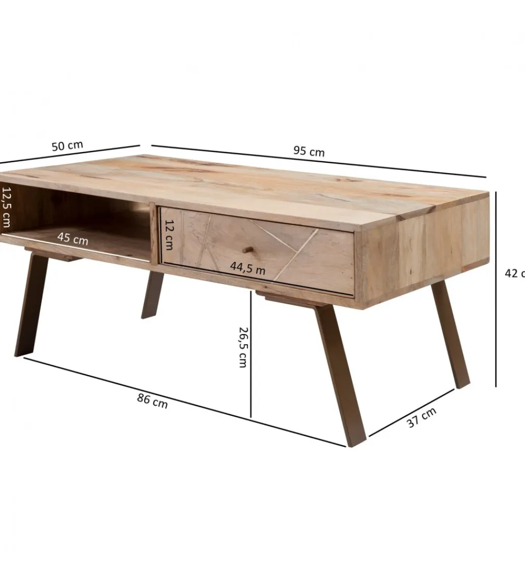 WOHNLING, GERMANY Stolik kawowy SIKAR 95 cm drewno mango