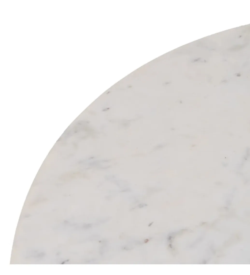 DENZO Stolik kawowy SPINDIMA 80 cm drewno mango marmur