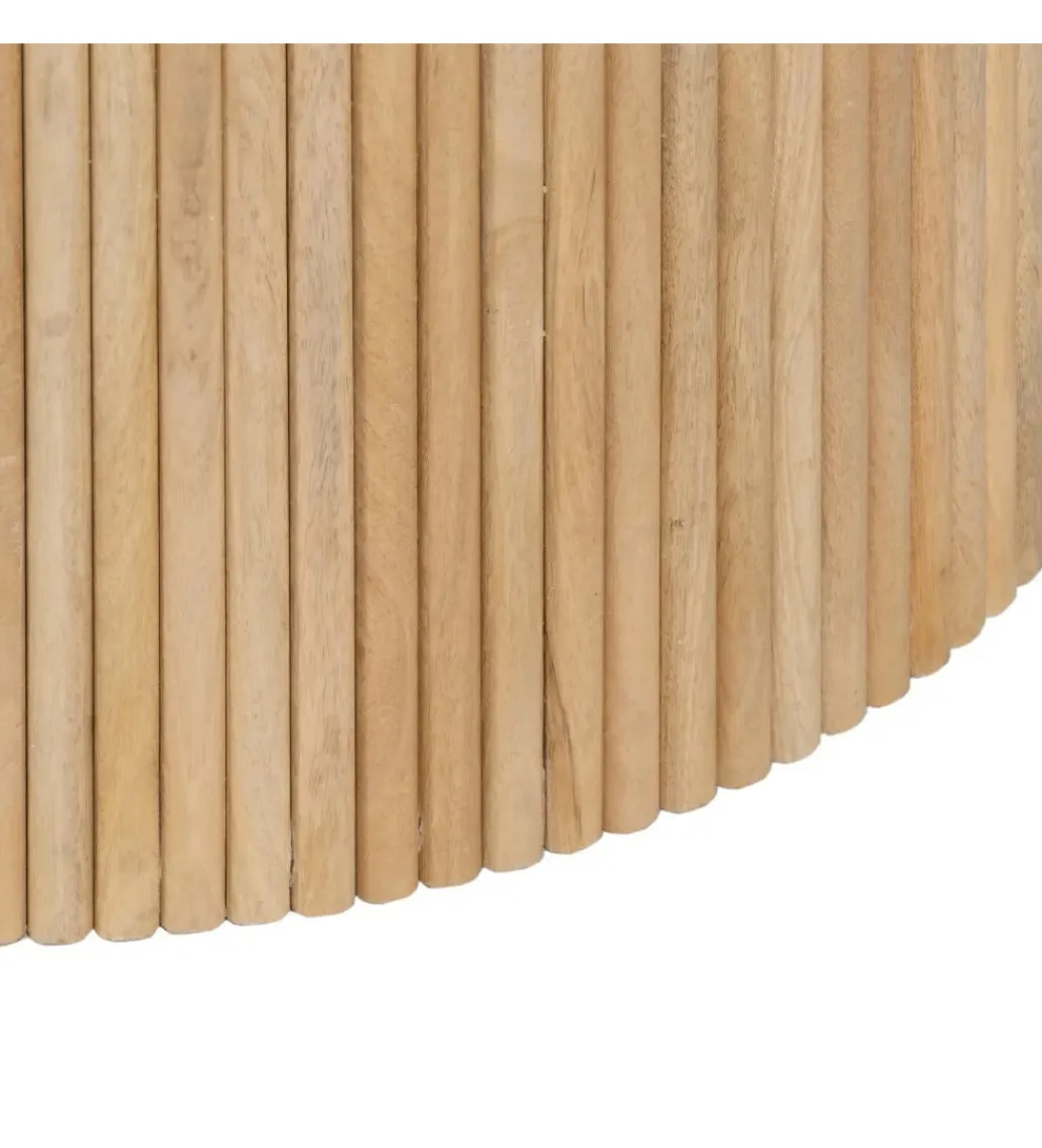 DENZO Stolik kawowy SPINDIMA 80 cm drewno mango marmur