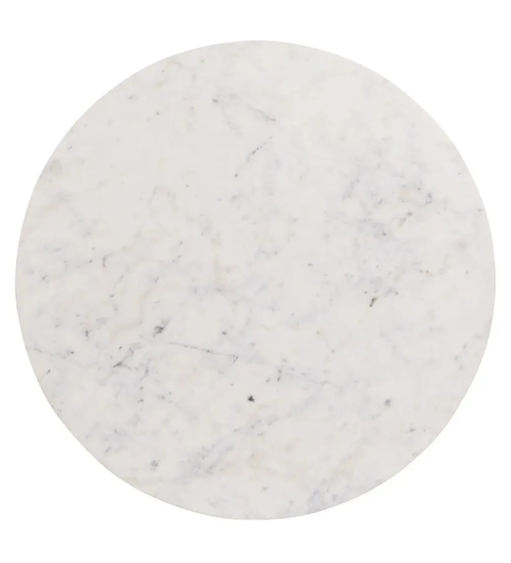 DENZO Stolik kawowy SPINDIMA 80 cm drewno mango marmur