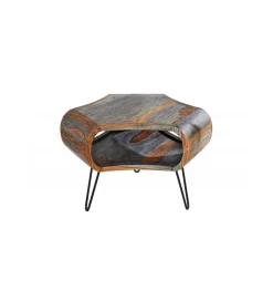 Invicta Interior Stolik kawowy SPIN RETRO 60 cm drewno Sheesham