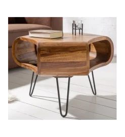 Invicta Interior Stolik kawowy SPIN RETRO 60 cm drewno Sheesham