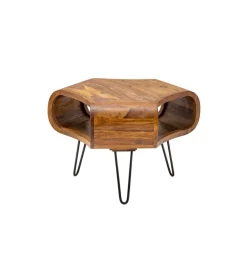 Invicta Interior Stolik kawowy SPIN RETRO 60 cm drewno Sheesham