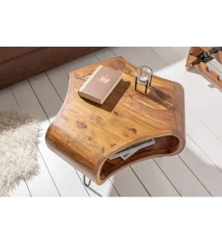 Invicta Interior Stolik kawowy SPIN RETRO 60 cm drewno Sheesham