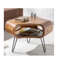Invicta Interior Stolik kawowy SPIN RETRO 60 cm drewno Sheesham