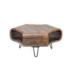 Invicta Interior Stolik kawowy SPIN RETRO 70 cm drewno Sheesham