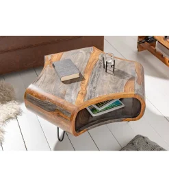 Invicta Interior Stolik kawowy SPIN RETRO 70 cm drewno Sheesham