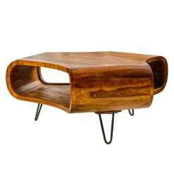 Invicta Interior Stolik kawowy SPIN RETRO drewno Sheesham